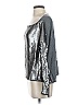prins Metallic Silver 3/4 Sleeve Blouse Size S - photo 5