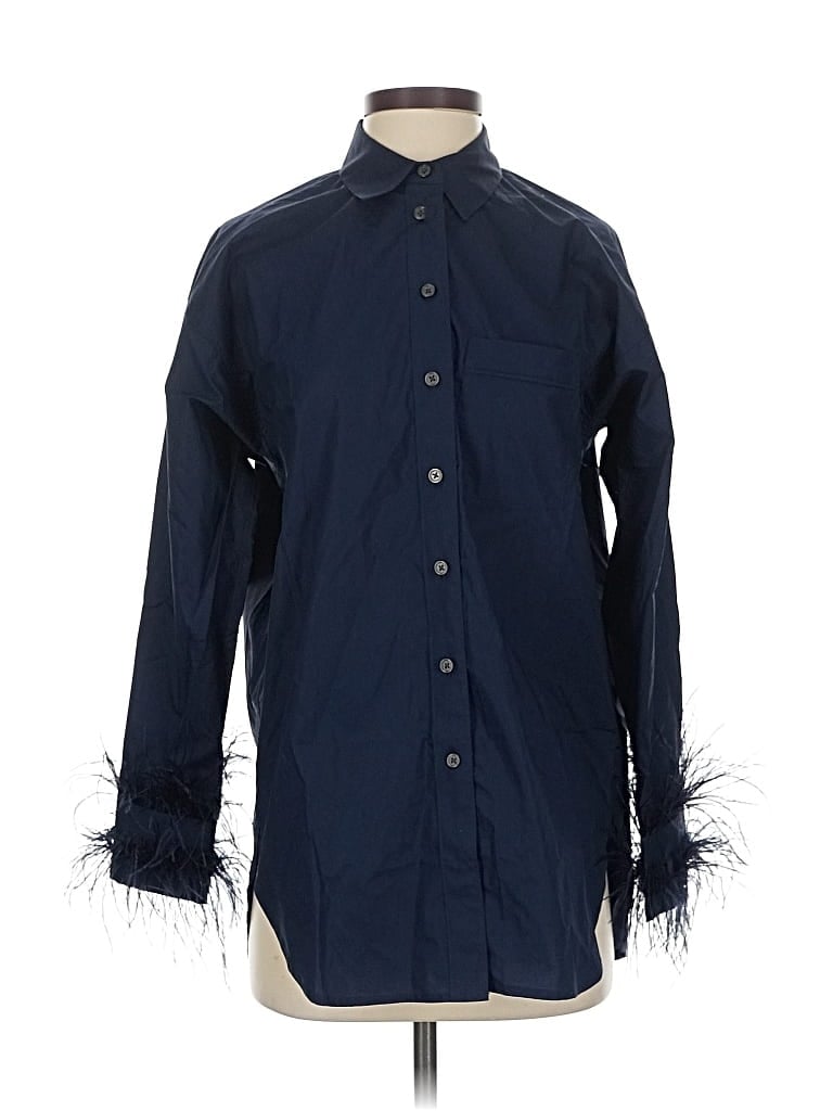 J.crew Collection Long Sleeve Button Down Shirt In Blue