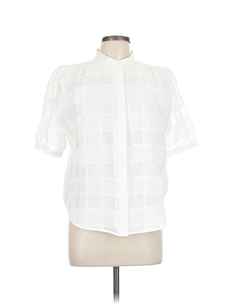 Pre-owned Rag & Bone Short Sleeve Blouse In White