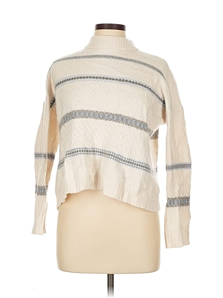 Pre-owned Lilla P Turtleneck Sweater In White