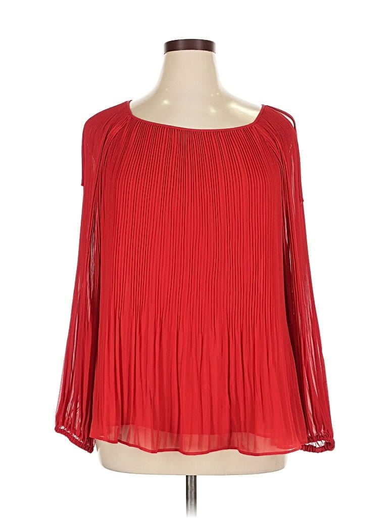INC INTERNATIONAL CONCEPTS Pre-owned Long Sleeve Blouse In Red