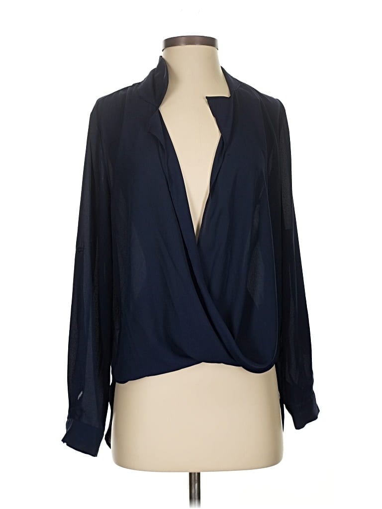 Pre-owned Vici Long Sleeve Blouse In Blue