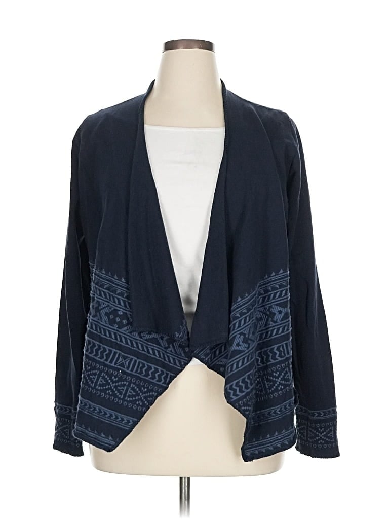 Pre-owned Lucky Brand Cardigan Sweater In Blue