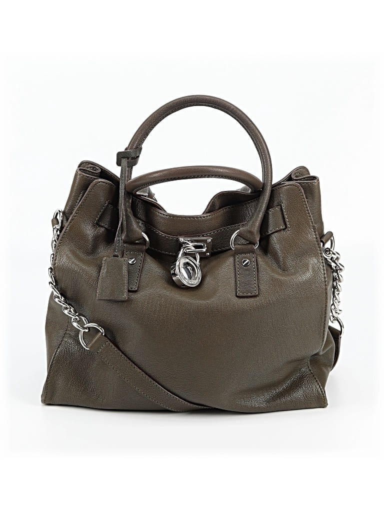 Pre-owned Michael Michael Kors Leather Satchel In Green