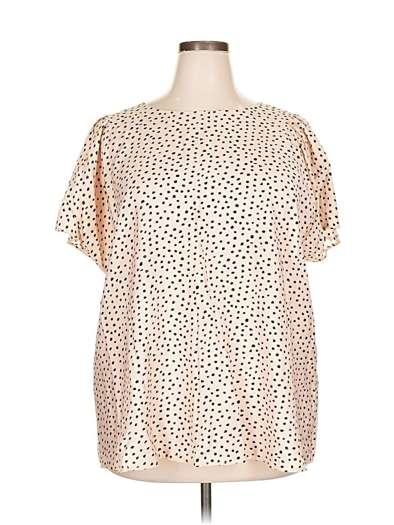 Pre-owned Chic Soul (chicsoul.com) Short Sleeve Blouse In Brown