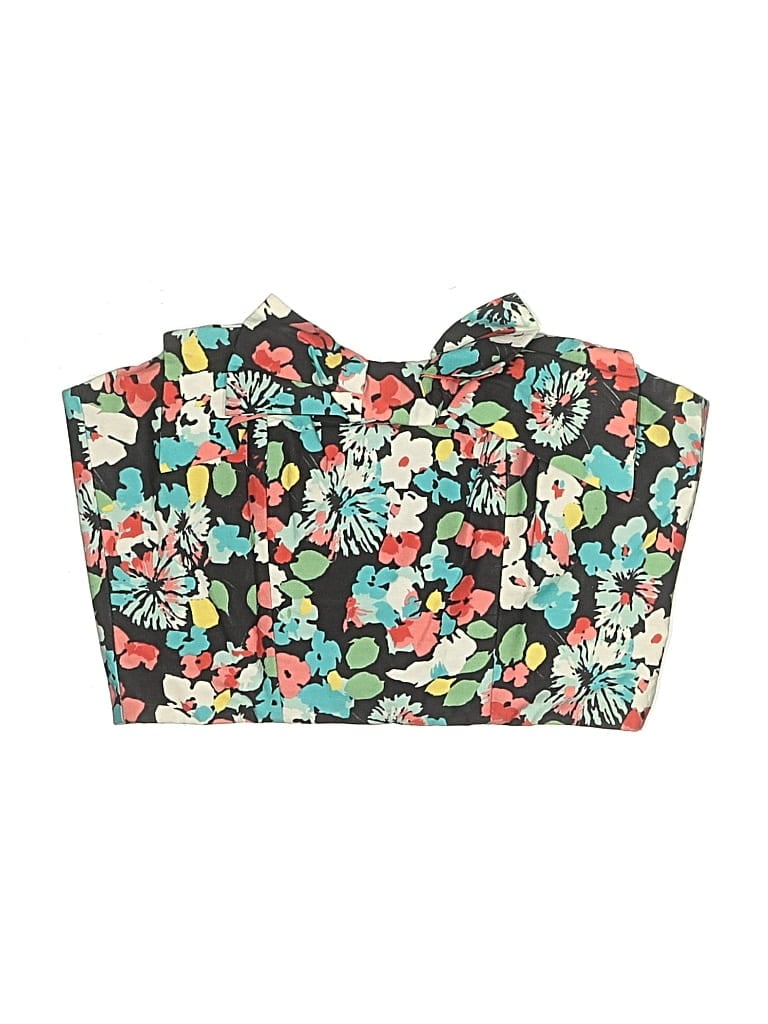 Pre-owned Jack Wills Tube Top Black Floral Pattern Strapless Neckline Tops