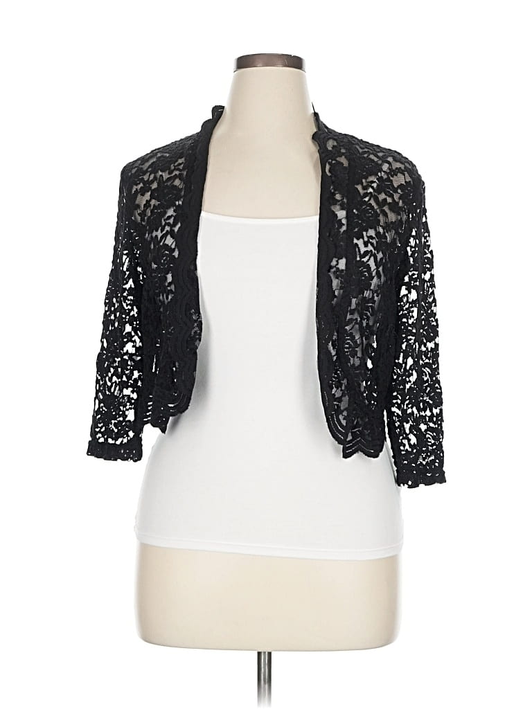 CONNECTED APPAREL Pre-owned Cardigan Sweater In Black