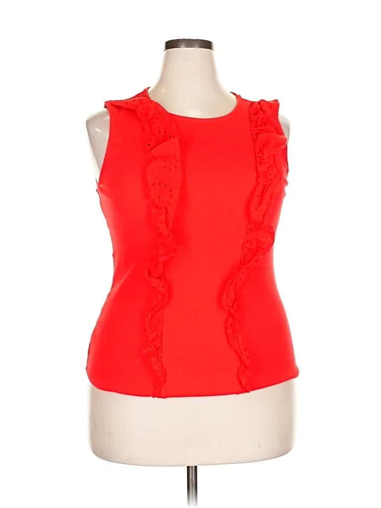 Pre-owned Torrid Sleeveless Top Red Ruffles Neckline Tops