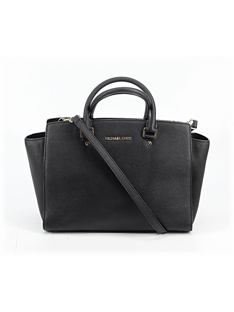 Pre-owned Michael Michael Kors Leather Satchel In Black