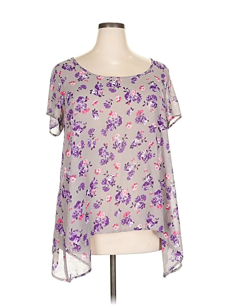 Pre-owned Torrid Short Sleeve Blouse In Purple