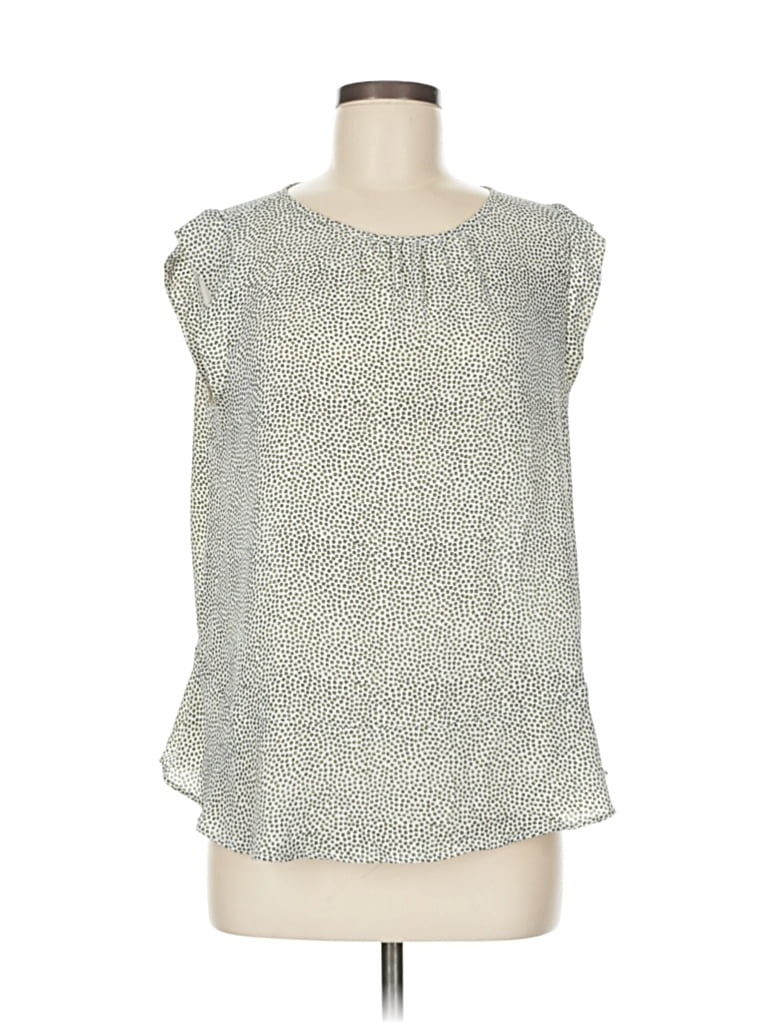 Pre-owned Ann Taylor Loft Sleeveless Blouse In Silver