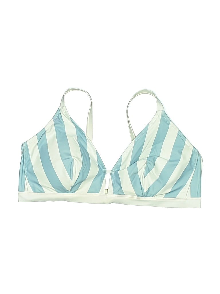 Pre-owned Lively Swimsuit Top Blue Stripes Pattern Swimwear