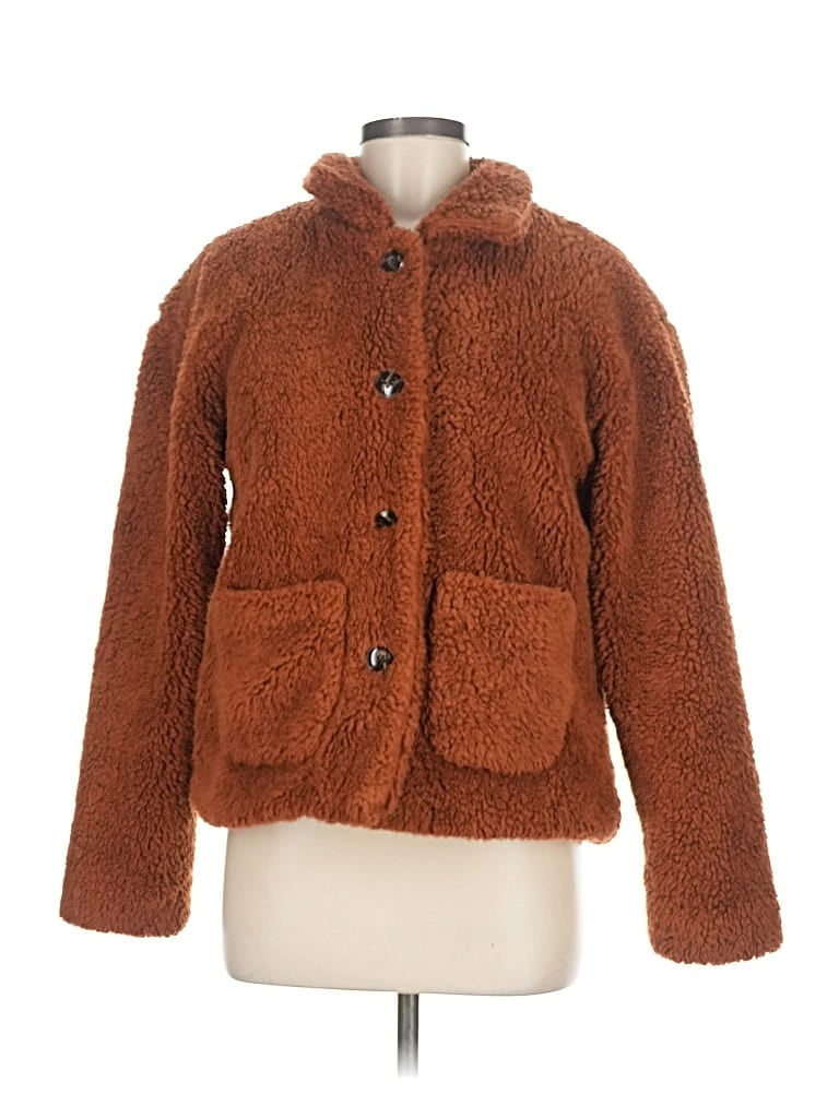 Pre-owned Few Moda Long Sleeve Top Brown Cowl Neck Tops