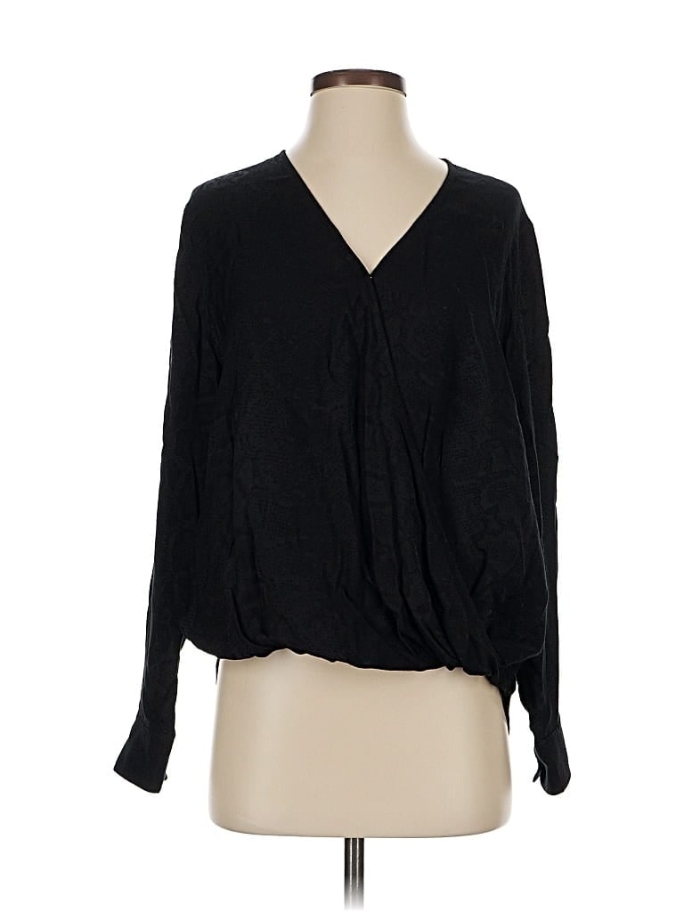Pre-owned Rails Long Sleeve Blouse In Black
