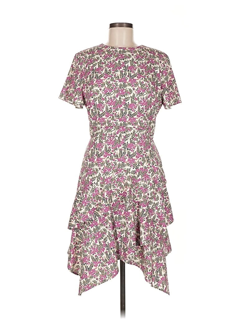 Pre-owned Stylestalker Short Sleeve Top Pink Ruffles Neckline Tops