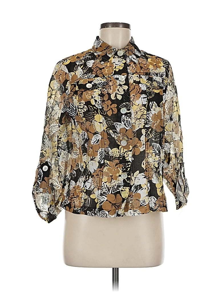 Pre-owned Ruby Rd. 3/4 Sleeve Blouse In Gold