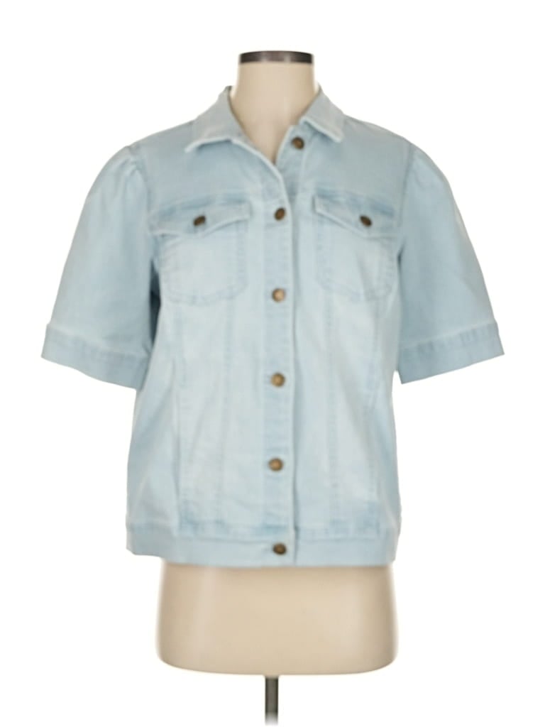 Pre-owned Belle By Kim Gravel Denim Jacket In Blue