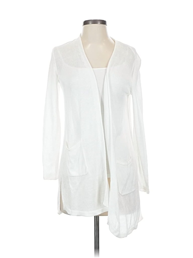 Pre-owned Jjill Cardigan Sweater In White