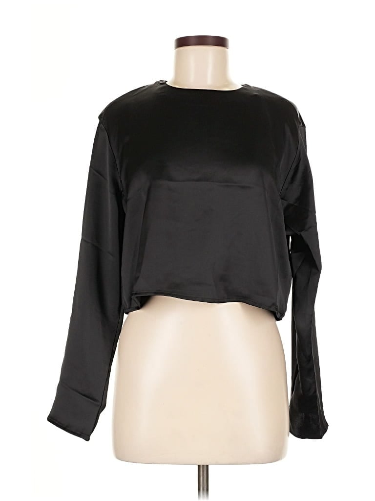H&M Pre-owned Long Sleeve Blouse In Black