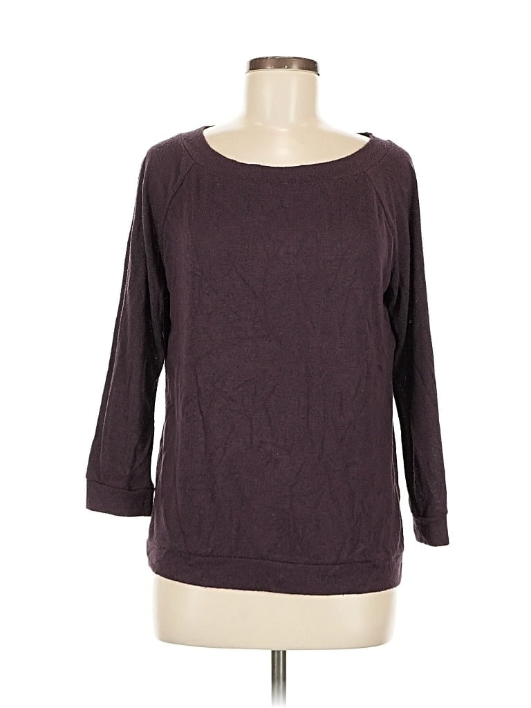MARKET & SPRUCE Pre-owned 3/4 Sleeve Top Burgundy Boatneck Tops