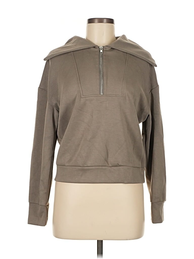 Pre-owned Unbranded Zip Up Hoodie In Brown