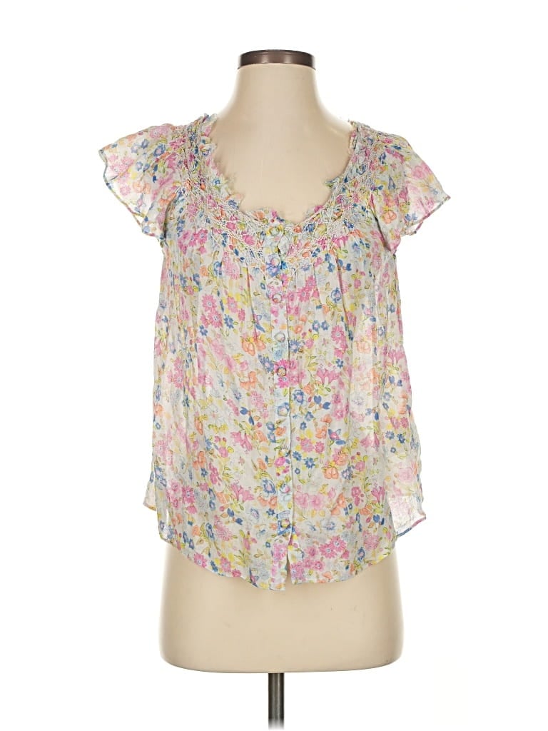 Pre-owned Loveshackfancy Short Sleeve Blouse In Pink
