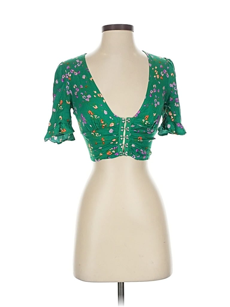 URBAN OUTFITTERS Pre-owned Short Sleeve Blouse In Green