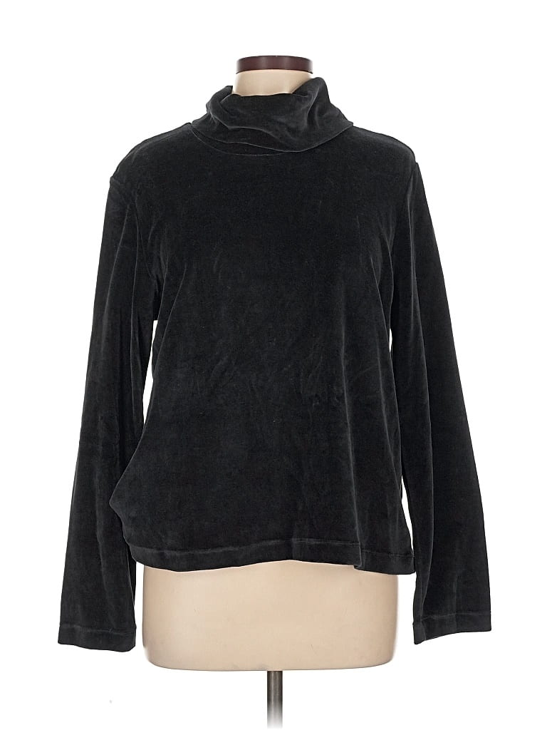 Pre-owned Lands' End Turtleneck Sweater In Black