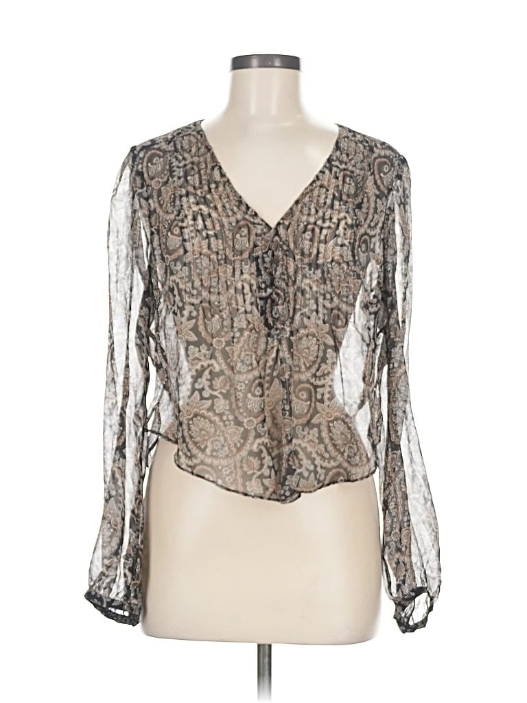 UNBRANDED Pre-owned Long Sleeve Blouse In Brown