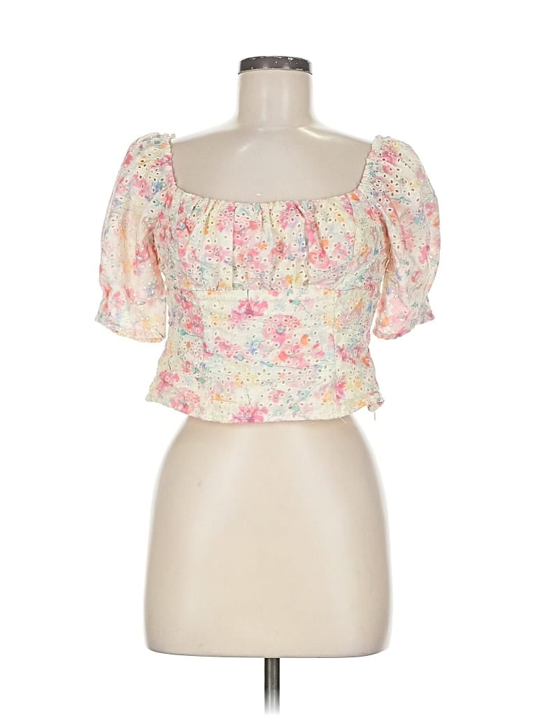 ASTR Pre-owned Short Sleeve Blouse In Pink
