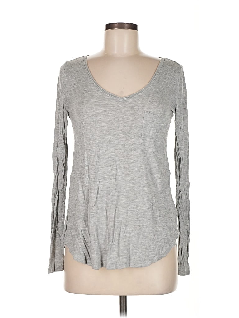 Pre-owned Cynthia Rowley Tjx Long Sleeve T-shirt In Gray