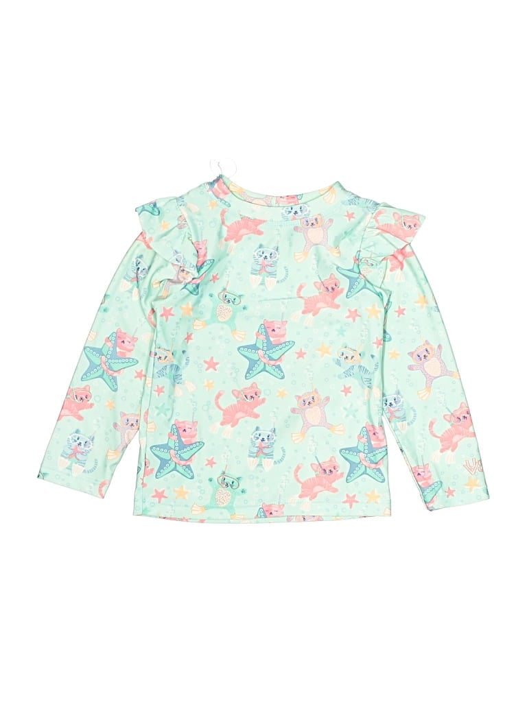 Pre-owned Uv Skinz Kids' Rash Guard In Green