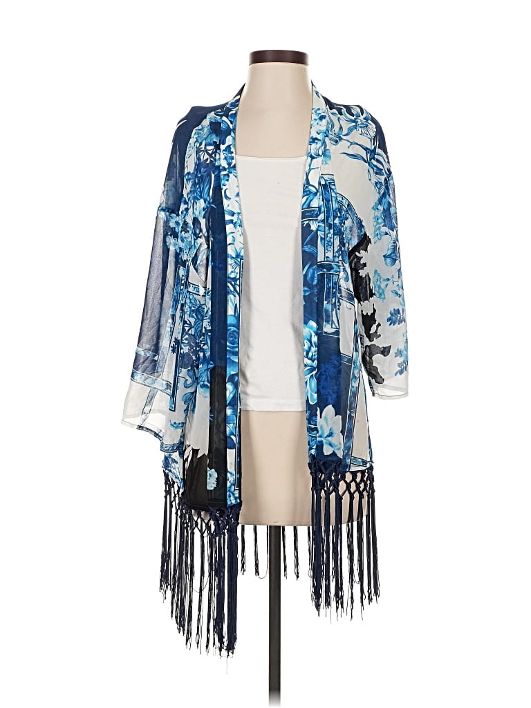 Pre-owned Travelers By Chico's Kimono In Blue