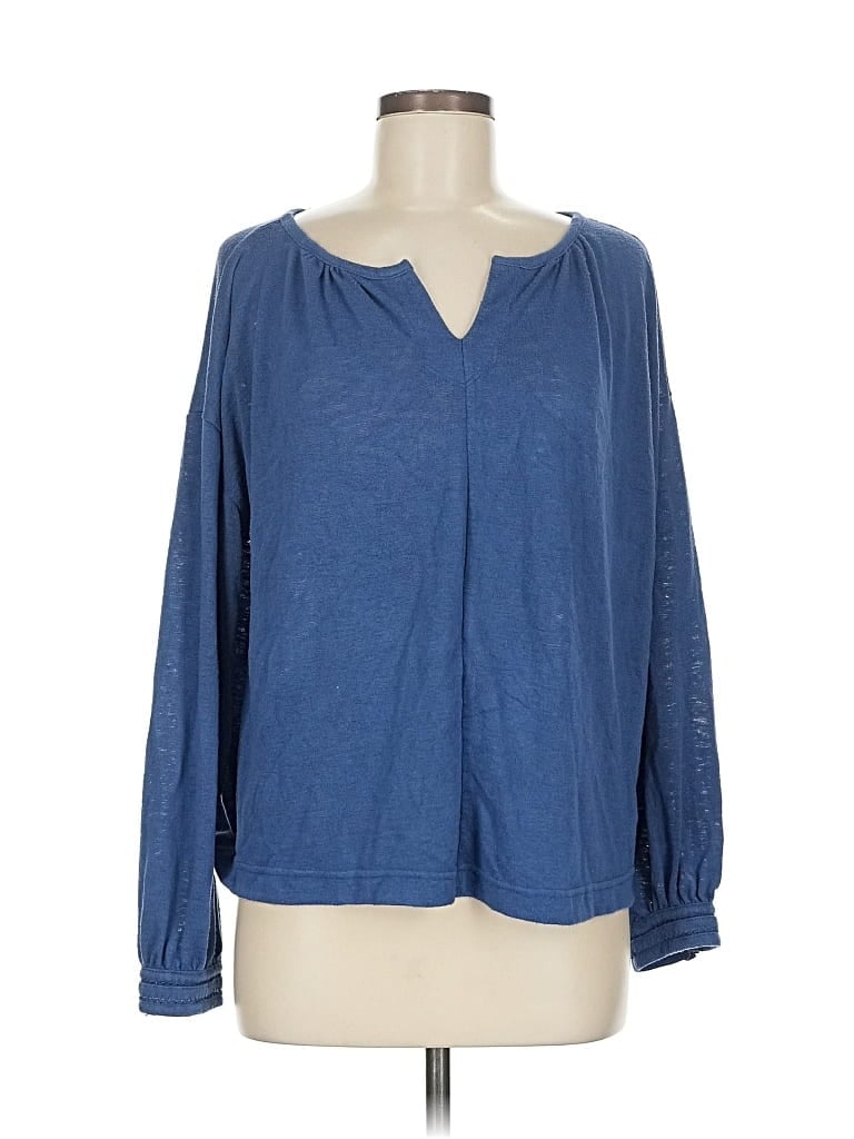 OLD NAVY Pre-owned Long Sleeve Henley Shirt In Blue