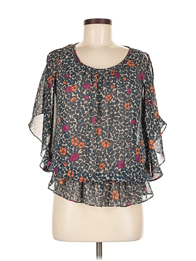 SARA MICHELLE Pre-owned Short Sleeve Blouse In Gray