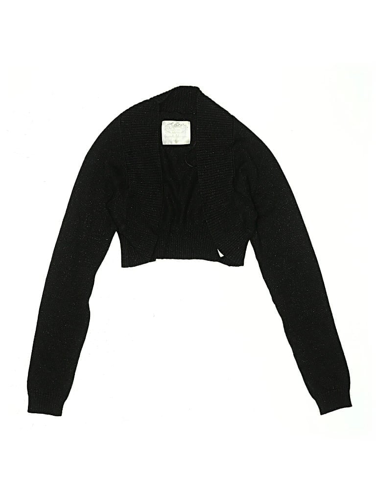 Pre-owned Justice Kids' Cardigan Sweater In Black