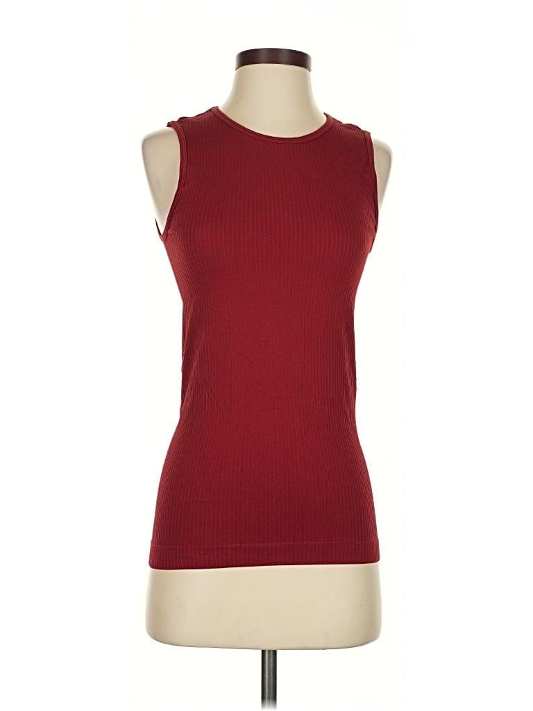 Pre-owned Zyia Active Sleeveless T-shirt In Burgundy