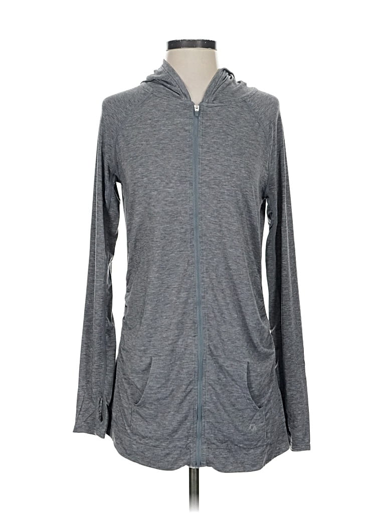 Pre-owned Gap Fit Zip Up Hoodie In Gray