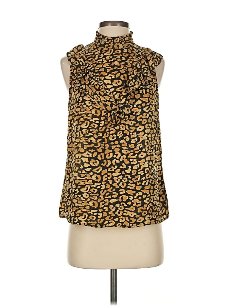 WHO WHAT WEAR Pre-owned Sleeveless Blouse In Gold