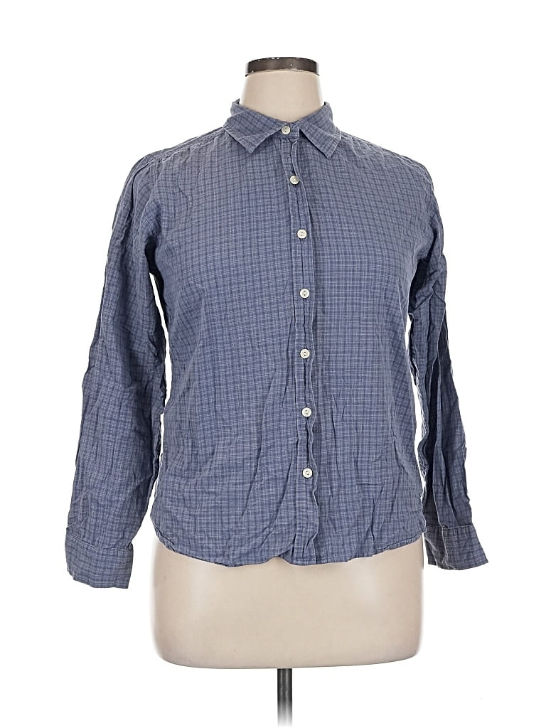 Pre-owned Xhilaration Long Sleeve Button Down Shirt In Blue