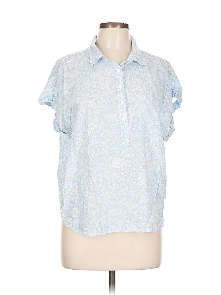 COSMIC BLUE LOVE Pre-owned Short Sleeve Blouse In Blue