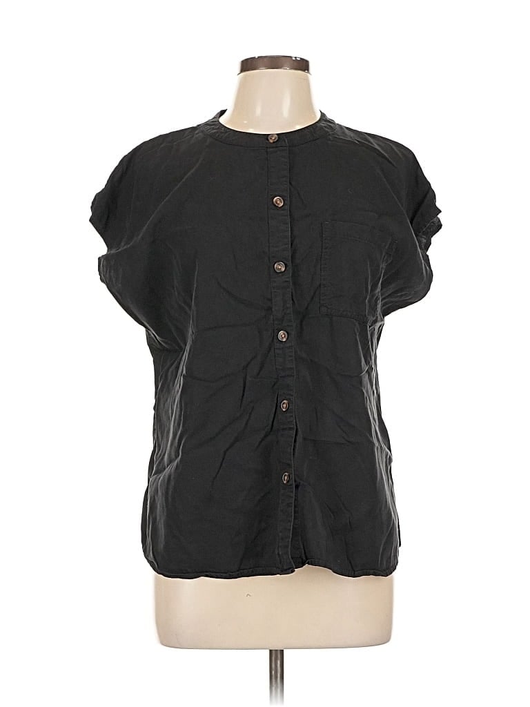 Pre-owned Sonoma Goods For Life Short Sleeve Blouse In Black