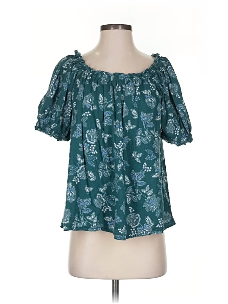 Pre-owned Gap Short Sleeve Blouse In Blue