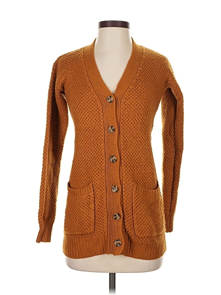 Pre-owned Just Fab Cardigan Sweater In Brown