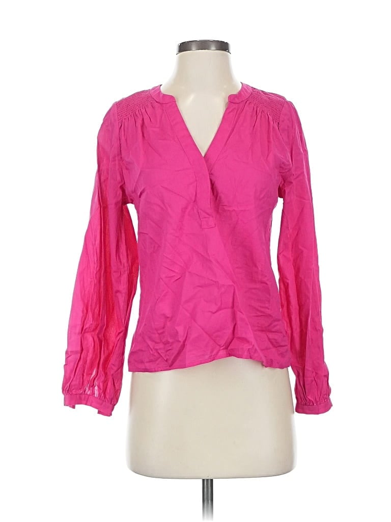 Pre-owned Banana Republic Long Sleeve Blouse In Pink