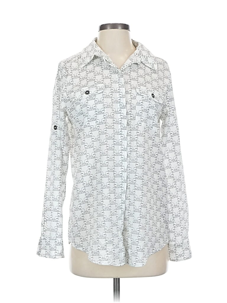 Pre-owned Karl Lagerfeld Long Sleeve Blouse In Silver