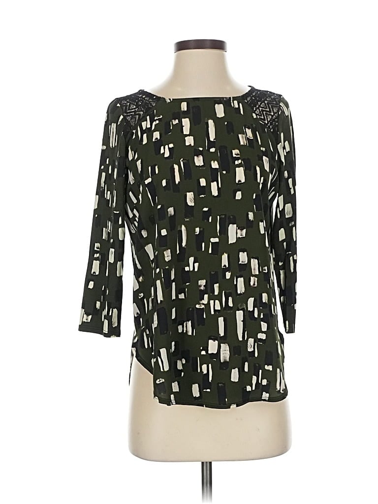 Pre-owned Weston 3/4 Sleeve Top Green Square Neckline Tops