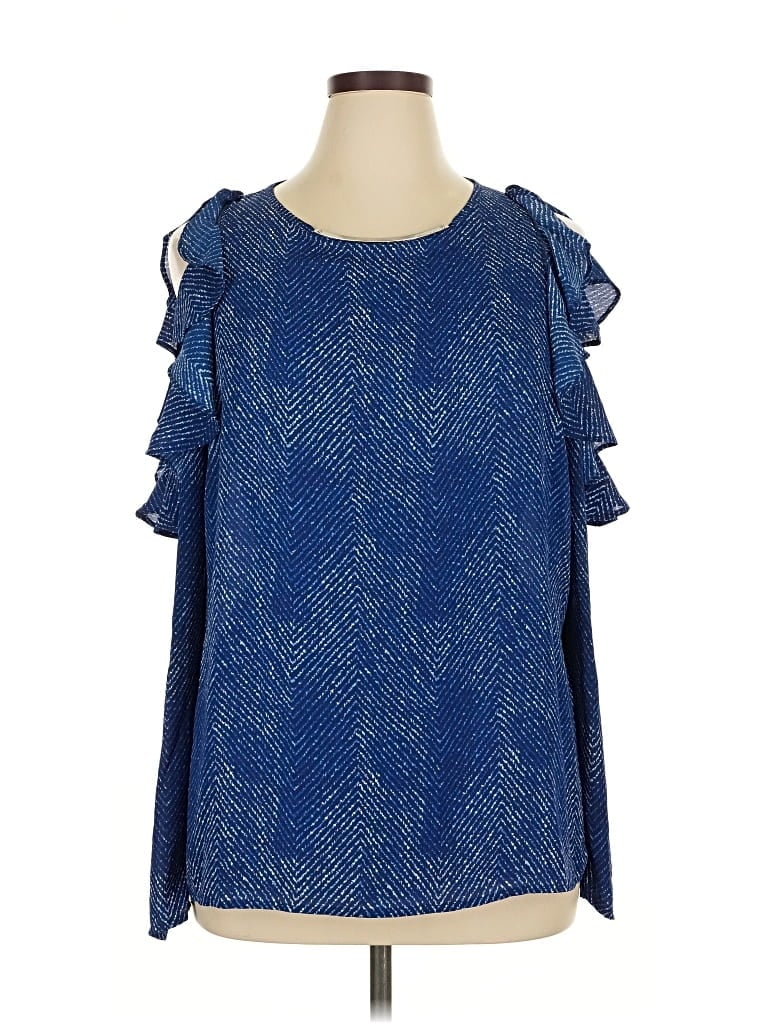 Pre-owned Michael Michael Kors Short Sleeve Blouse In Blue