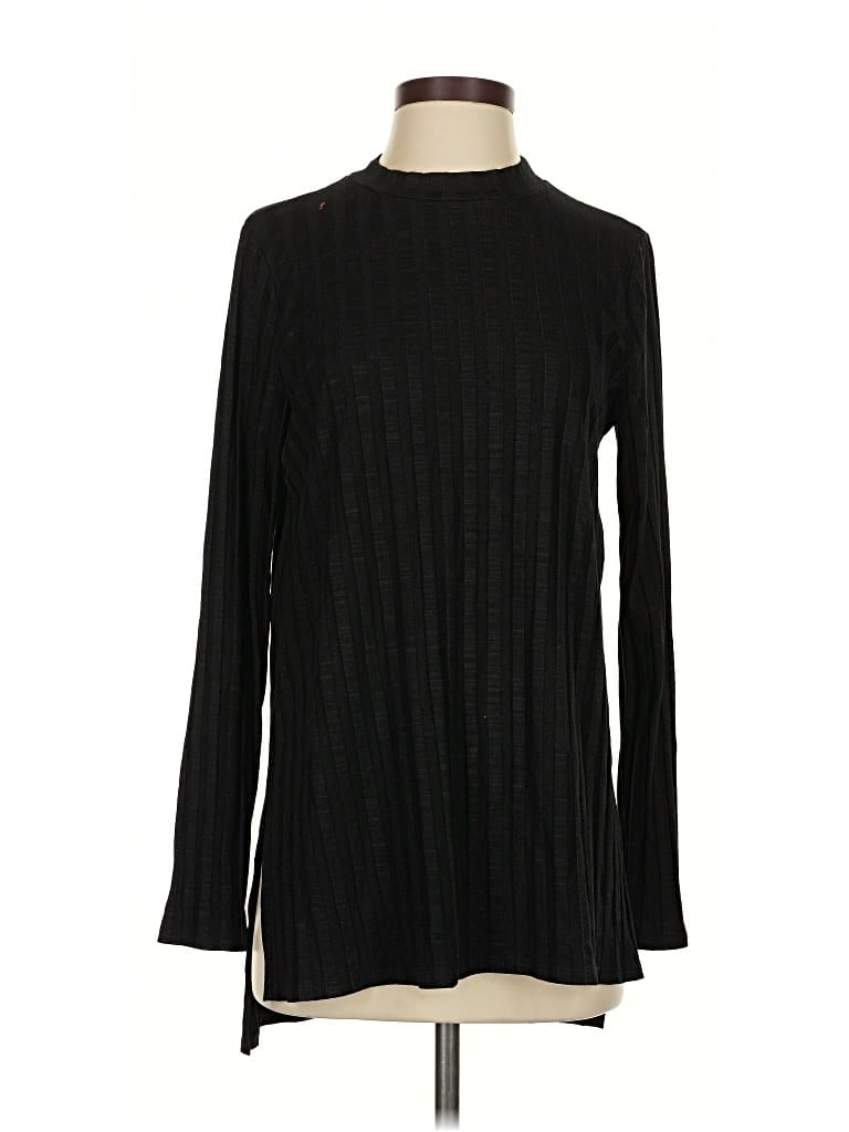Pre-owned Eileen Fisher Long Sleeve T-shirt In Black