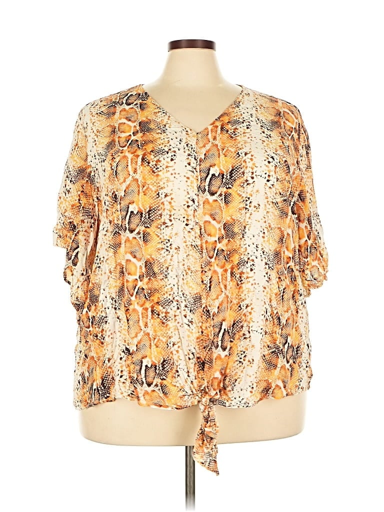 Pre-owned C Established 1946 3/4 Sleeve Blouse In Gold